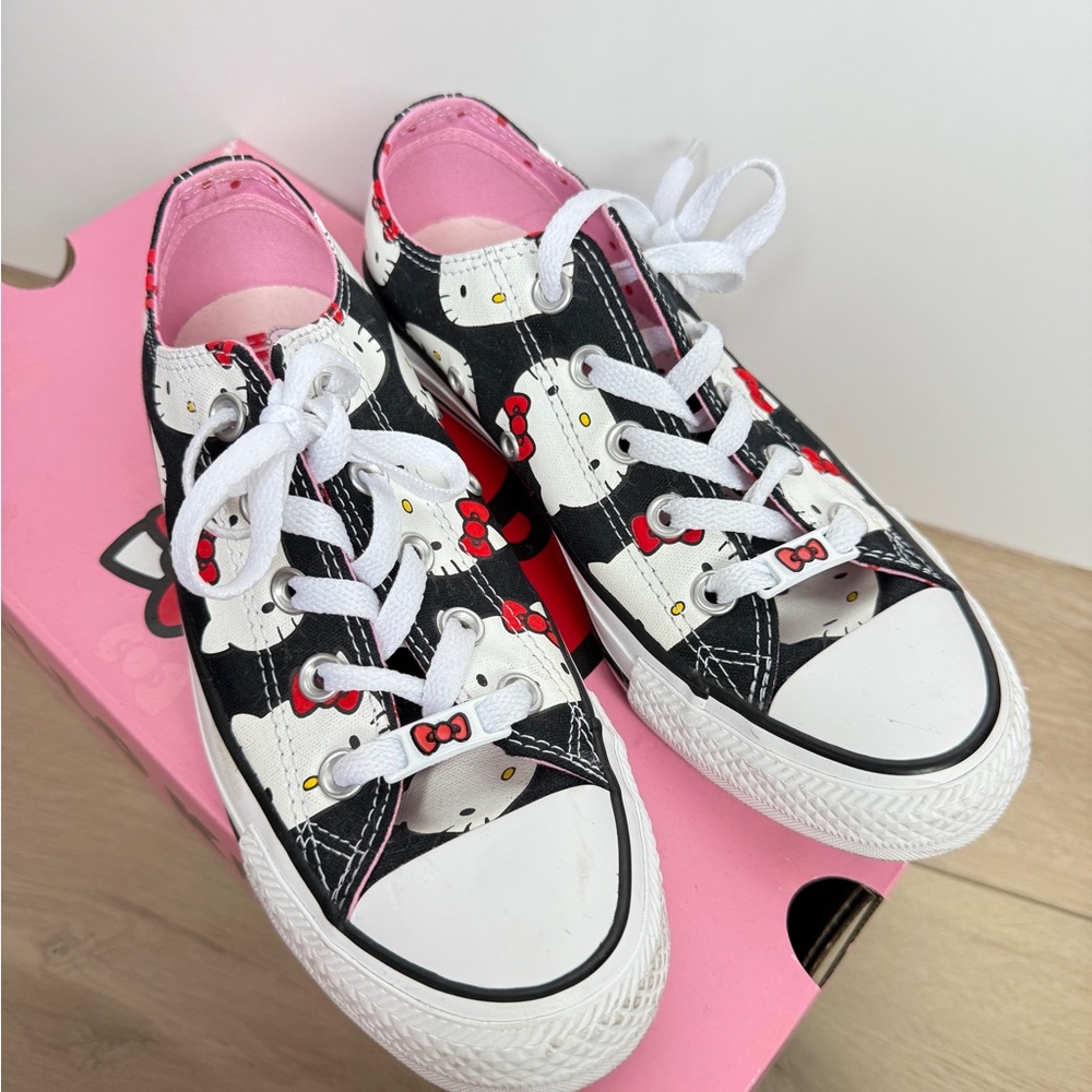 Hello Kitty Converse Women’s Sneakers - Black, White, and Pink